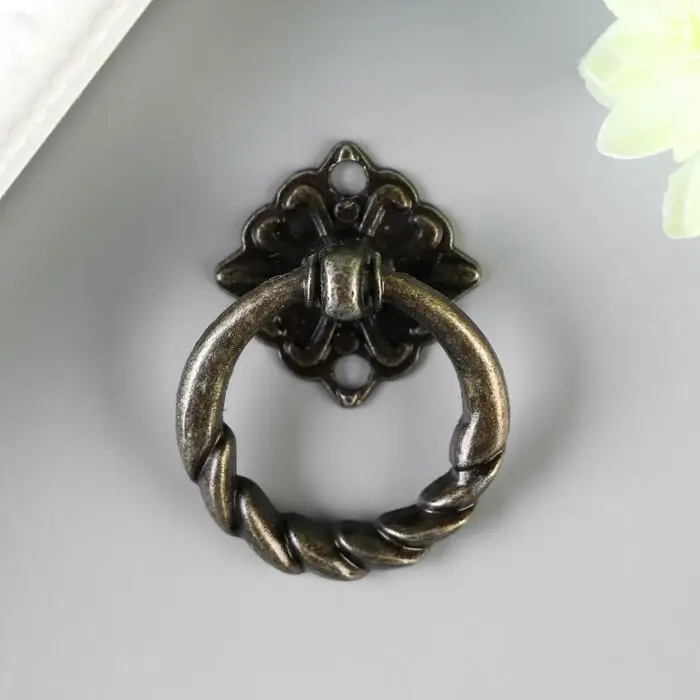 Ручка для шкатулки, ключницы &laquo;Молоточек косичка&raquo;, металл под бронзу, набор 2 шт.