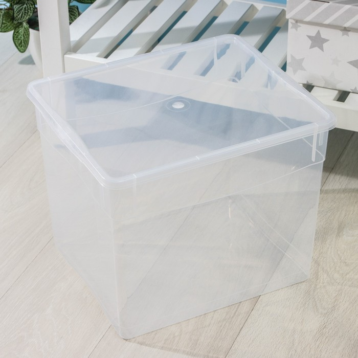 Ящик для хранения с крышкой «Кристалл», 34 л, 39×31×33 см, цвет МИКС Ящик для хранения с крышкой «Кристалл», 34 л, 39×31×33 см, цвет МИКС