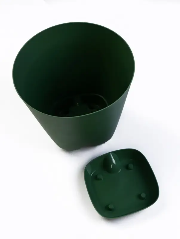 Кашпо с прикорневым поливом 15 л D-29,5см, H-31см олива "Гранд"