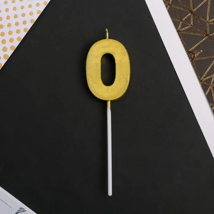 Свеча для торта, цифра &laquo;0&raquo;, 11.5&times;2.3 см