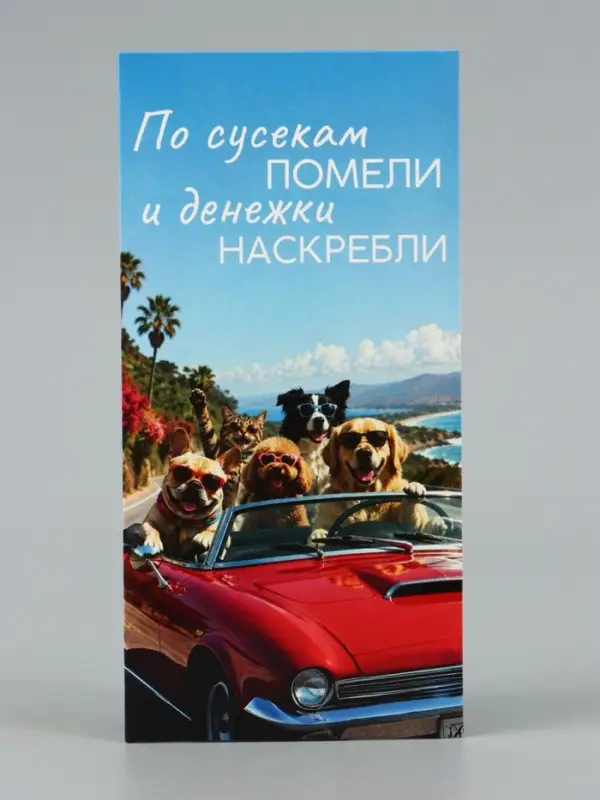 Конверт для денег &laquo;Денежки наскребли&raquo;, друзья, 16.5&times;8 см