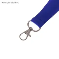 Лента для бейджа ширина-20 мм, длина-90 см с металлическим карабином, синяя