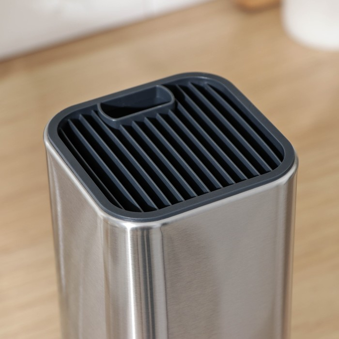 Подставка для ножей и ножниц Magistro «Металлик», 10×10×23 см, цвет серебристый Подставка для ножей и ножниц Magistro «Металлик», 10×10×23 см, цвет серебристый