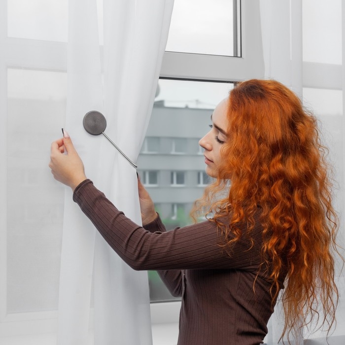 Подхват для штор «Вязаный круг», на пружине, d = 6/3,5 см, 23,5 см, цвет тёмно-серый Подхват для штор «Вязаный круг», на пружине, d = 6/3,5 см, 23,5 см, цвет тёмно-серый