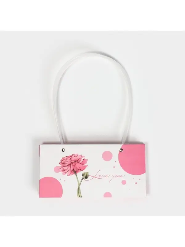 Пакет влагостойкий для цветов Love you, 24&times;12&times;12 см