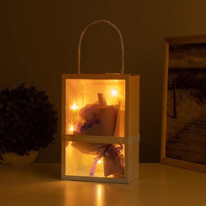 Ночник «Букет роз» розовый LED 3хAG10 7.5х15.5х23см Ночник «Букет роз» розовый LED 3хAG10 7.5х15.5х23см