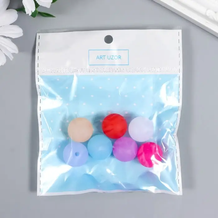 Бусины для творчества пластик "Шарики цветные" матовые набор 20 гр d=1,8 см