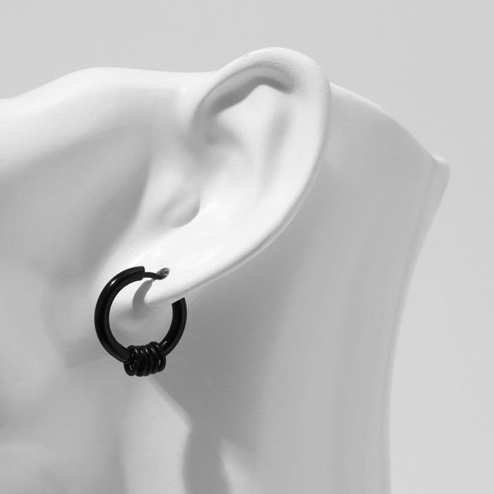 Пирсинг в ухо «Колечки», d=12 мм, цвет чёрный Пирсинг в ухо «Колечки», d=12 мм, цвет чёрный
