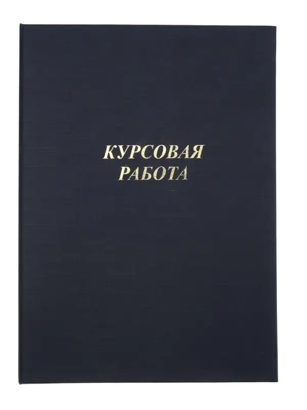 Папка &laquo;Курсовая работа&raquo; А4, бумвинил, гребешки/сутаж, (без бумаги) синяя 10КР01