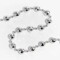 Бусы на нитях &laquo;Диско шар&raquo;, 10/4 мм, 2 м, цвет серебряный