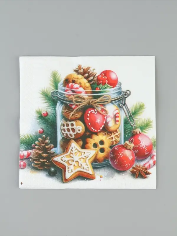 Салфетки новогодние бумажные &laquo;Сладкое настроение&raquo;, 33&times;33, 3 слоя, 20 шт.