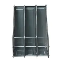 Лоток для бумаг вертикальный, металлическая сетка, 3 отделения, серый