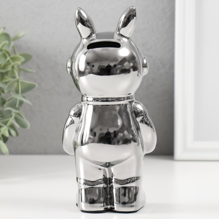 Копилка керамика Копилка керамика "Кролик" серебро 6х8,5х18 см