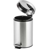 Ведро мусорное стальное 3л кругл серебр с пед и крышк матов 190х260мм_3L-NN
