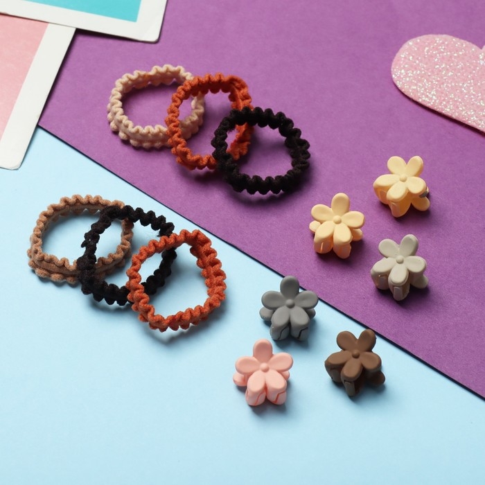 Набор для волос Набор для волос "Солнышко" (6 резинок,10 крабиков) цветочки мини