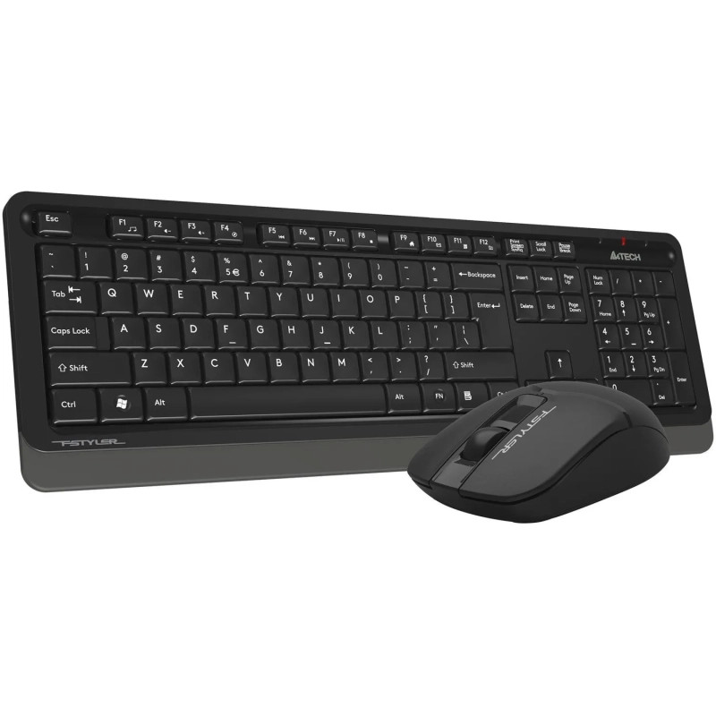 Набор клавиатура+мышь A4Tech Fstyler (FG1012 BLACK) клав:черн/сер мышь:черн