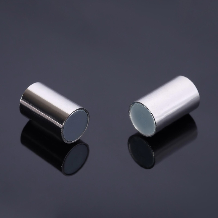 Замок-концевик магнитный, L=20мм, вн.D=6мм, (набор 5шт), цвет серебро