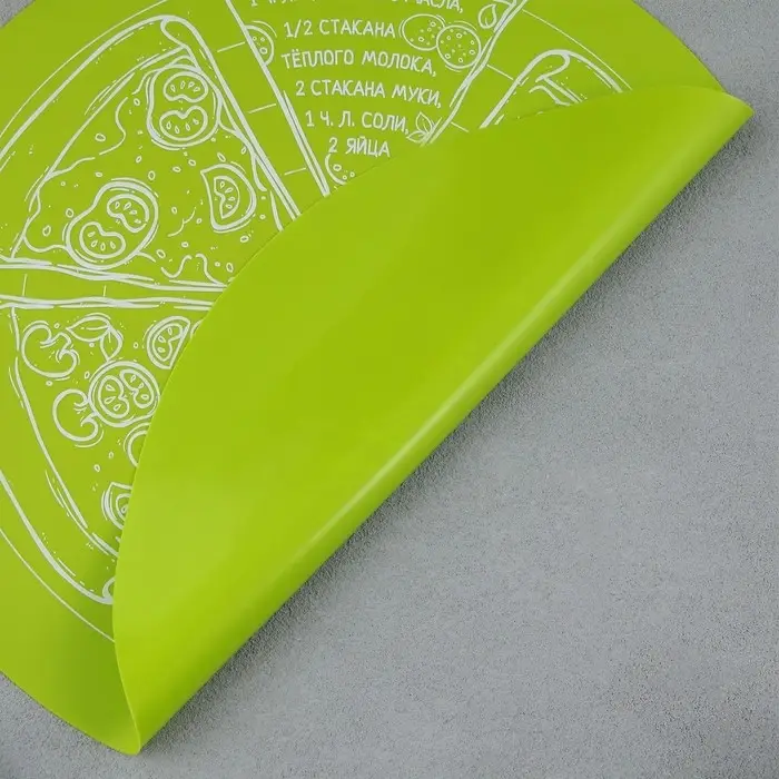 Коврик для выпечки силиконовый KONFINETTA «Идеальная пицца», 30 х 30 см, зелёный Коврик для выпечки силиконовый KONFINETTA «Идеальная пицца», 30 х 30 см, зелёный