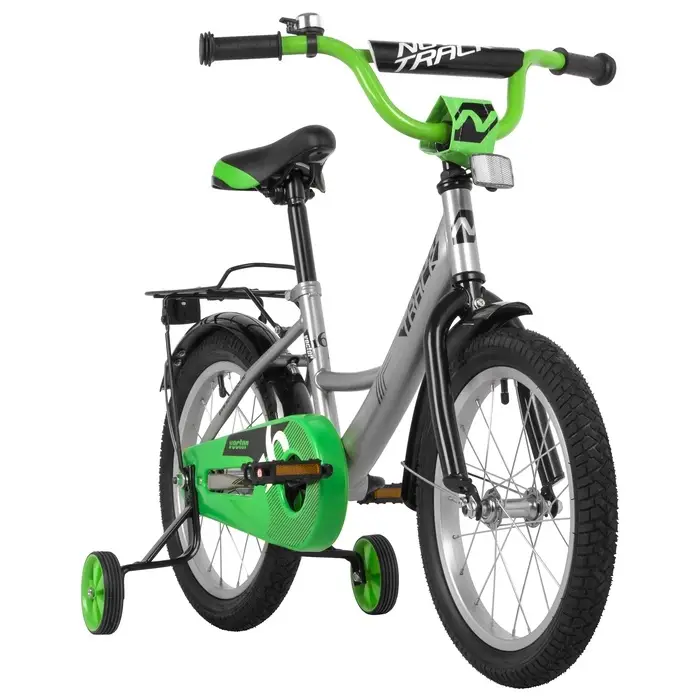 Велосипед детский Novatrack VECTOR, диаметр колёс 16", со съёмными колёсами, серебристый