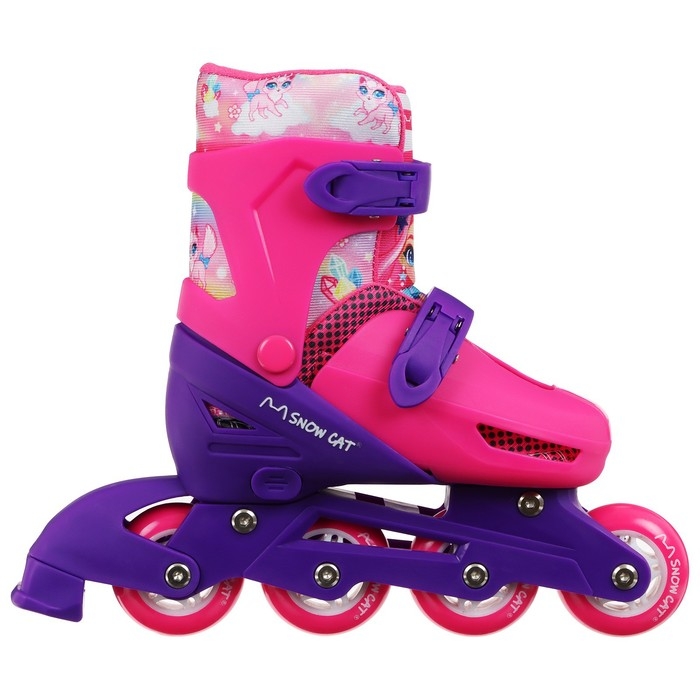 Набор: коньки детские раздвижные Snow Cat, с роликовой платформой, защита, р. 34-37 Набор: коньки детские раздвижные Snow Cat, с роликовой платформой, защита, р. 34-37