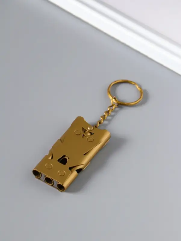 Свисток для выживания высокочастотный, до 150 дБ, металл, 6 см, золотой