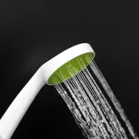 Лейка для душа ZEIN Z0207, 1 режим, пластик, белая, с, зелёная, вставка