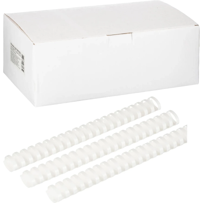 Пружины для переплета пластиковые 21 кольцо, 32 мм, (белые), 50 шт./уп