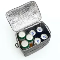 Термосумка на молнии, объём 8 л, наружный карман, регулируемый ремень, серая