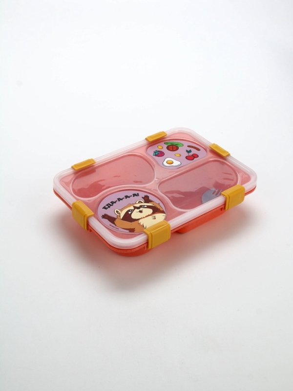 Ланч - бокс с 4 секциями «Еда!», 23 х 17 х 5,5 см, розовый