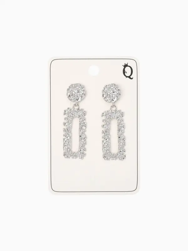 Серьги металл &laquo;Карибы&raquo;, прямоугольные, цвет серебро