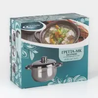 Кастрюля Катунь &laquo;Гретта&raquo;, 3.4 л, d=20 см, с крышкой, капсульное дно, индукция, нержавеющая сталь, AISI - 201, хромированная