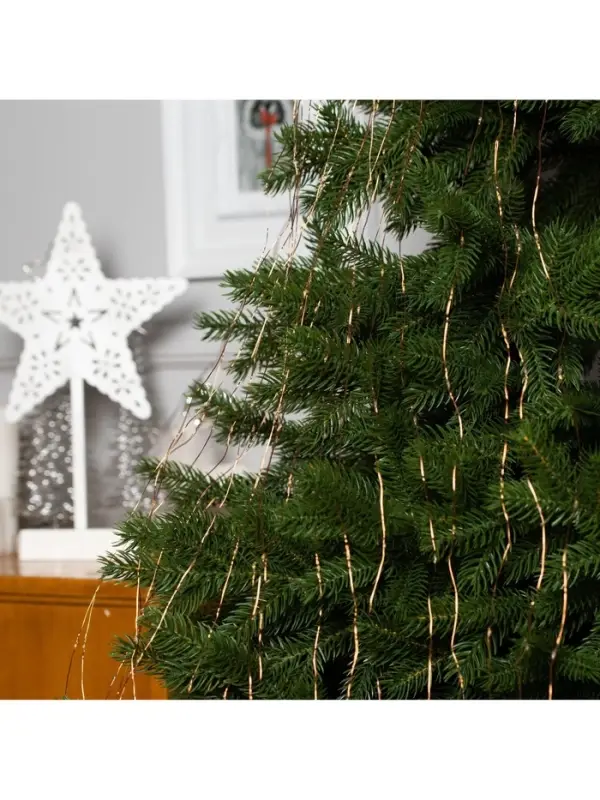 Гирлянда &laquo;Конский хвост&raquo; 20 нитей по 2 м, IP20, медная нить, 400 LED, свечение тёплое белое, 12 В