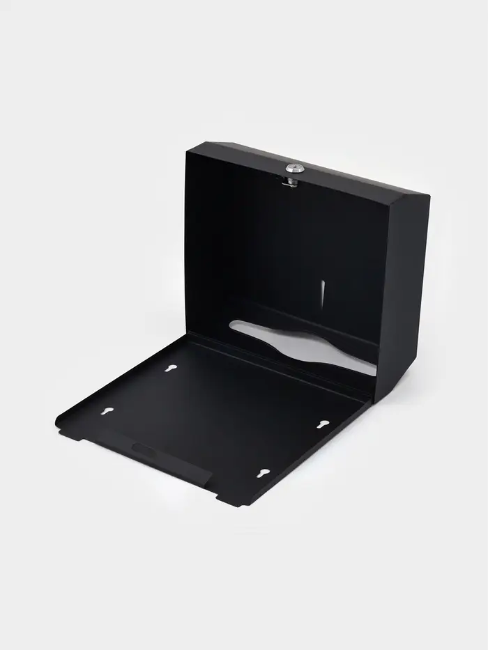 Диспенсер для бумажных полотенец в листах Stölz, 28.5×26.5×10 см, нержавеющая сталь, чёрный Диспенсер для бумажных полотенец в листах Stölz, 28.5×26.5×10 см, нержавеющая сталь, чёрный