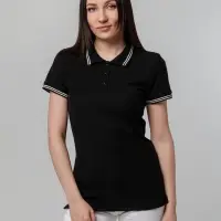 Рубашка поло женская Virma Stripes Lady, черная, размер S