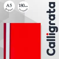 Папка-скоросшиватель Calligrata, А5, 180 мкм, красная, прозрачный верх