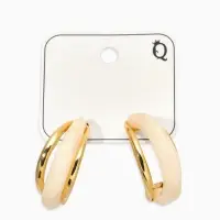 Серьги большие &laquo;Стиль. Полукольцо&raquo;, акрил, белые в золоте