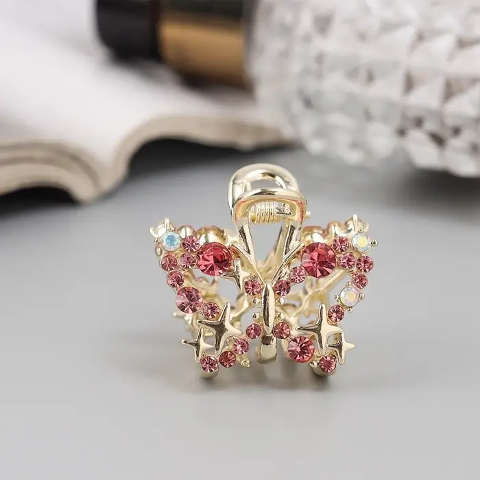 Крабик для волос &laquo;Селена галант&raquo;, бабочка, 3 см, золотистый