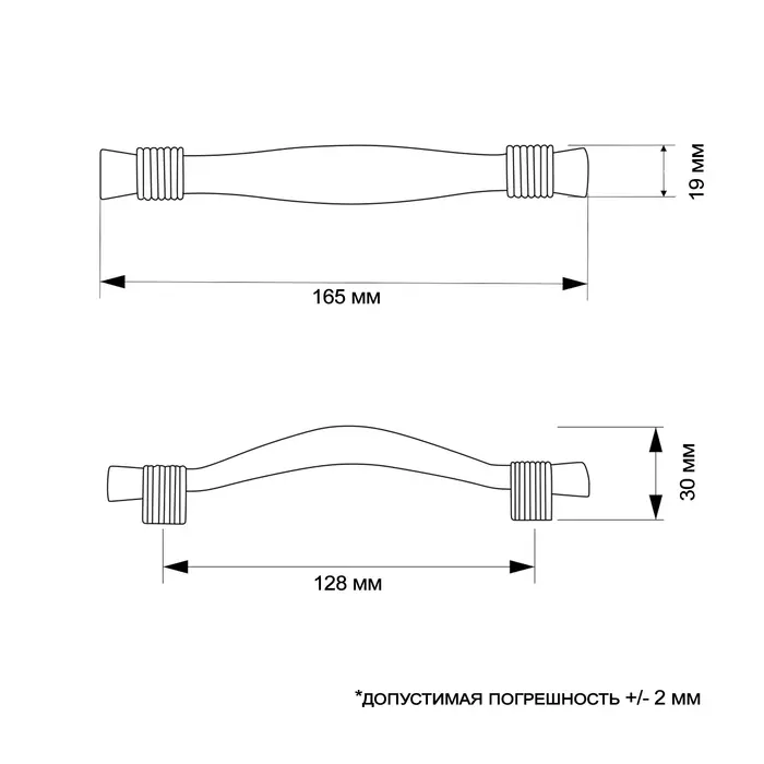 Ручка-скоба CAPPIO RSC018, цинк, м/о 128 мм, цвет хром