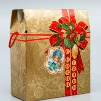Коробка подарочная новогодняя «Золотая сумка» 21.5×25.6×11 см