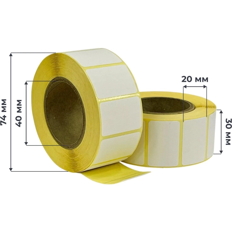 Термоэтикетки ЭКО 30x20, 1000 шт/рул, вт. 40, 21 рул/уп