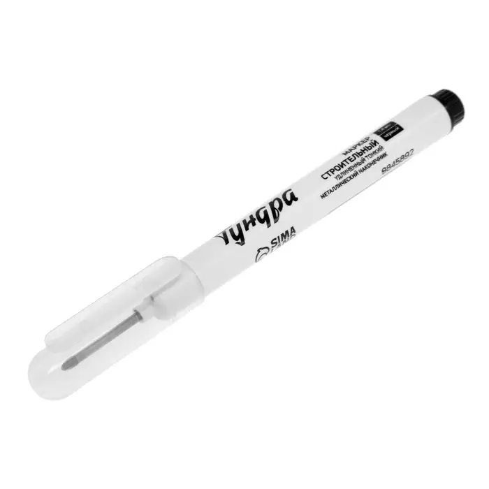 Маркер строительный ТУНДРА, удлиненный тонкий металлический наконечник, черный, 1.4 мм Маркер строительный ТУНДРА, удлиненный тонкий металлический наконечник, черный, 1.4 мм