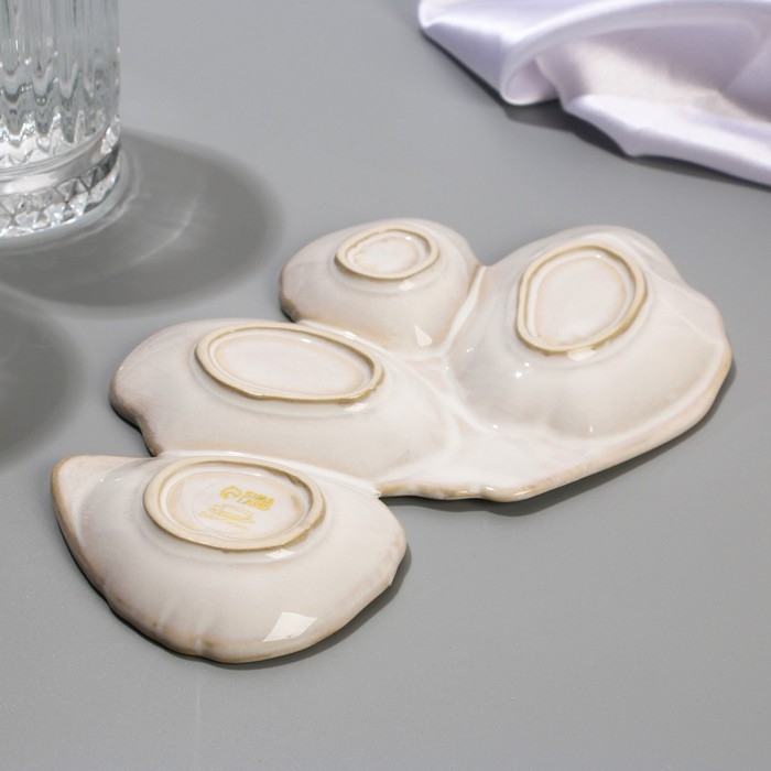 Менажница «Морская ракушка», 12 х 20 см белая