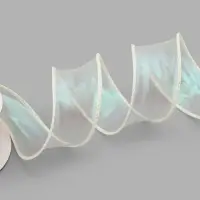 Лента капроновая &laquo;Волна&raquo;, с радужным переливом, 38 мм, 9.1&plusmn;0.5 м, бежевая