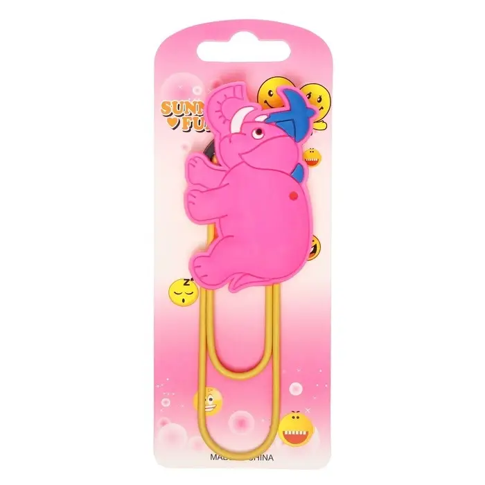 Закладка-скрепка большая «Слон», 11 см, МИКС Закладка-скрепка большая «Слон», 11 см, МИКС