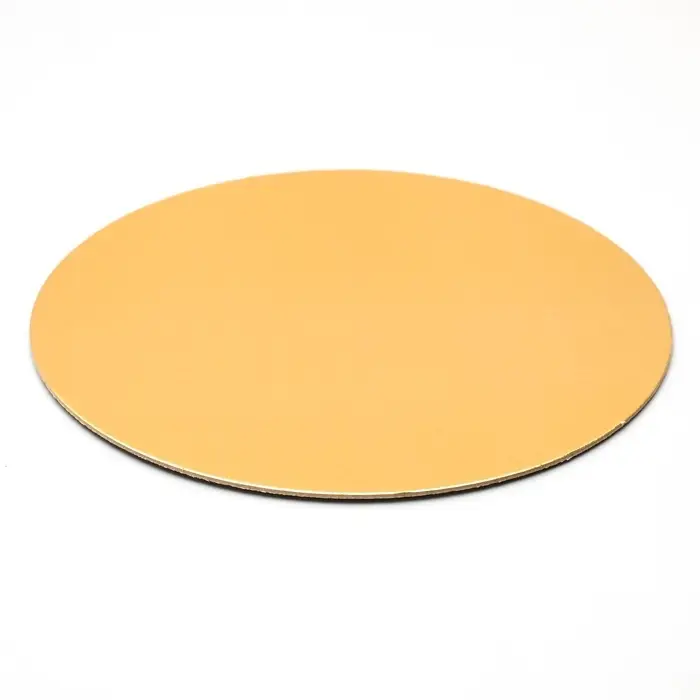 Подложка кондитерская для торта, круглая, золото - белый, 20 см, 1.5 мм
