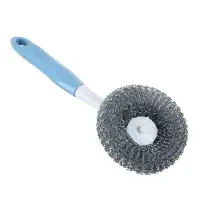 Губка для мытья посуды с ручкой тм VETTA, 25,5x9,5x6,5см, металл, пластик, 2 цвета