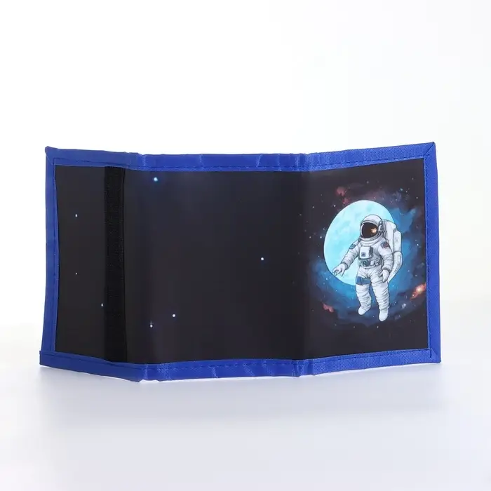 Кошелёк детский &laquo;Космонавт&raquo;, на липучке, Выбражулька, синий
