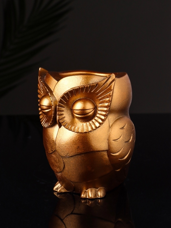 Кашпо Кашпо "Сова" 10х7 см, цвет бронза