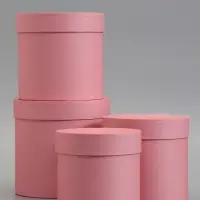 Набор шляпных коробок  4 в 1 "Пудра", 18 &times; 18 ‒14 &times; 14 см