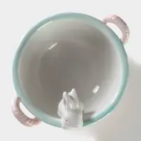 Конфетница &laquo;Зайка&raquo;, 800 мл, 19.5&times;16.5&times;12.5 см, доломит, розовая